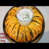 Veg Crescent Ring - Sour Cream Dip - Veg Crescent Roll - Easy Party Appetizer Recipe - Veg Croissant