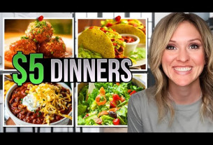 $5 DINNERS | FIVE Quick & Easy Cheap Dinner Recipes Made EASY! | Frugal Fit Mom