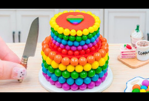 🌈 Fancy Miniature Rainbow Chocolate Cake Decorating | Awesome Tiny Dessert Recipe by Tinny Cakes