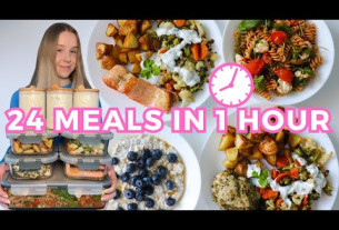 Meal Prep 24 Healthy Meals in 1 Hour (Breakfast, Lunch & Dinner for 4 days for 2 people)