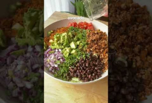 Vegan Burrito Bowl 🌱 #recipe #cooking #cookingchannel #vegan #healthyrecipe