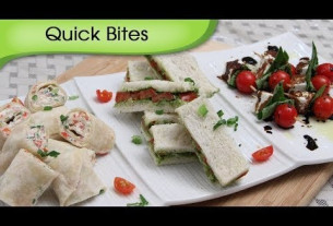 Party Appetizers Quick Bites | 3 Different Types Of Starters | Snack Recipes By Ruchi Bharani